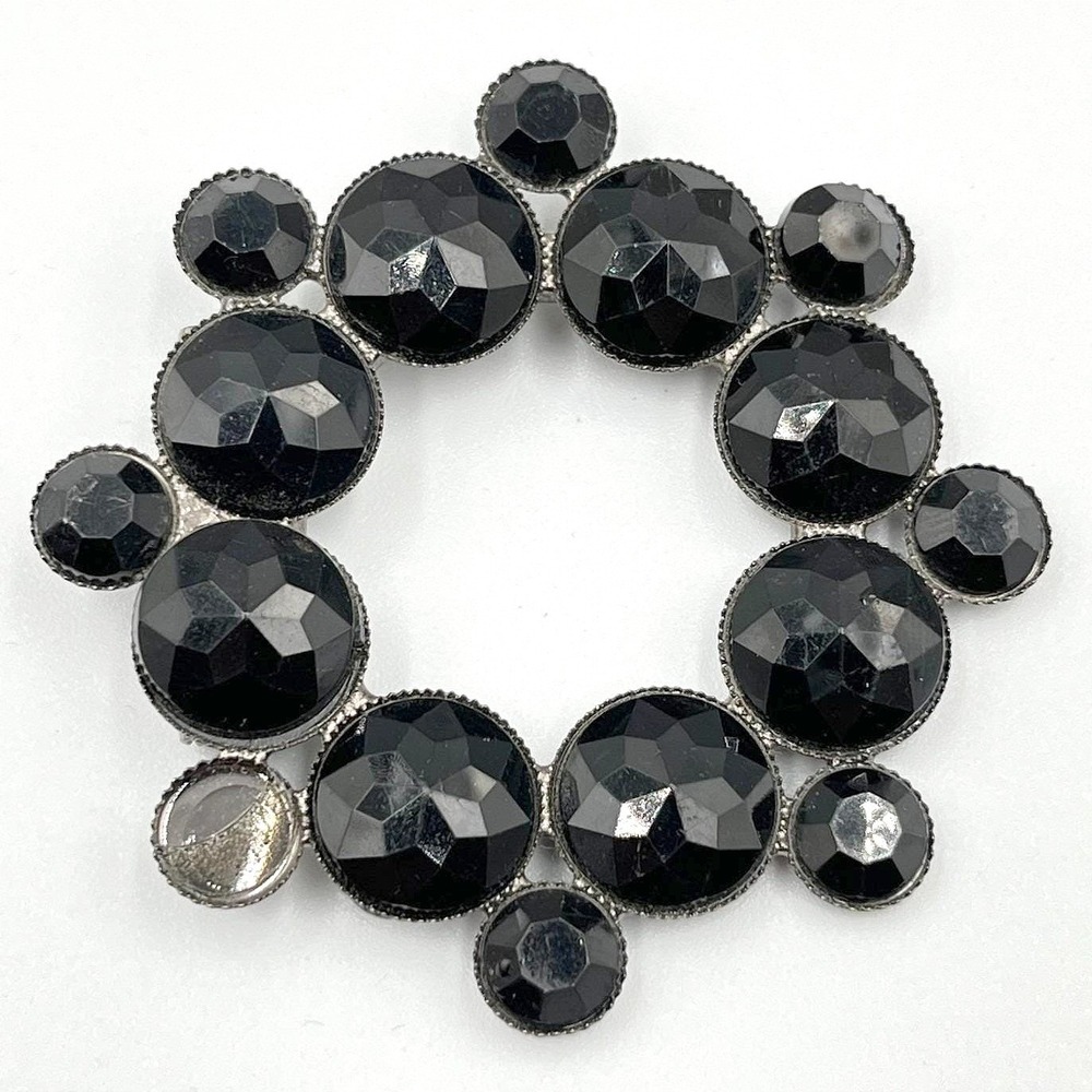 Vintage Jewelry Repair Lot Sapphire Blue Necklace Black Rhinestone Brooches Set